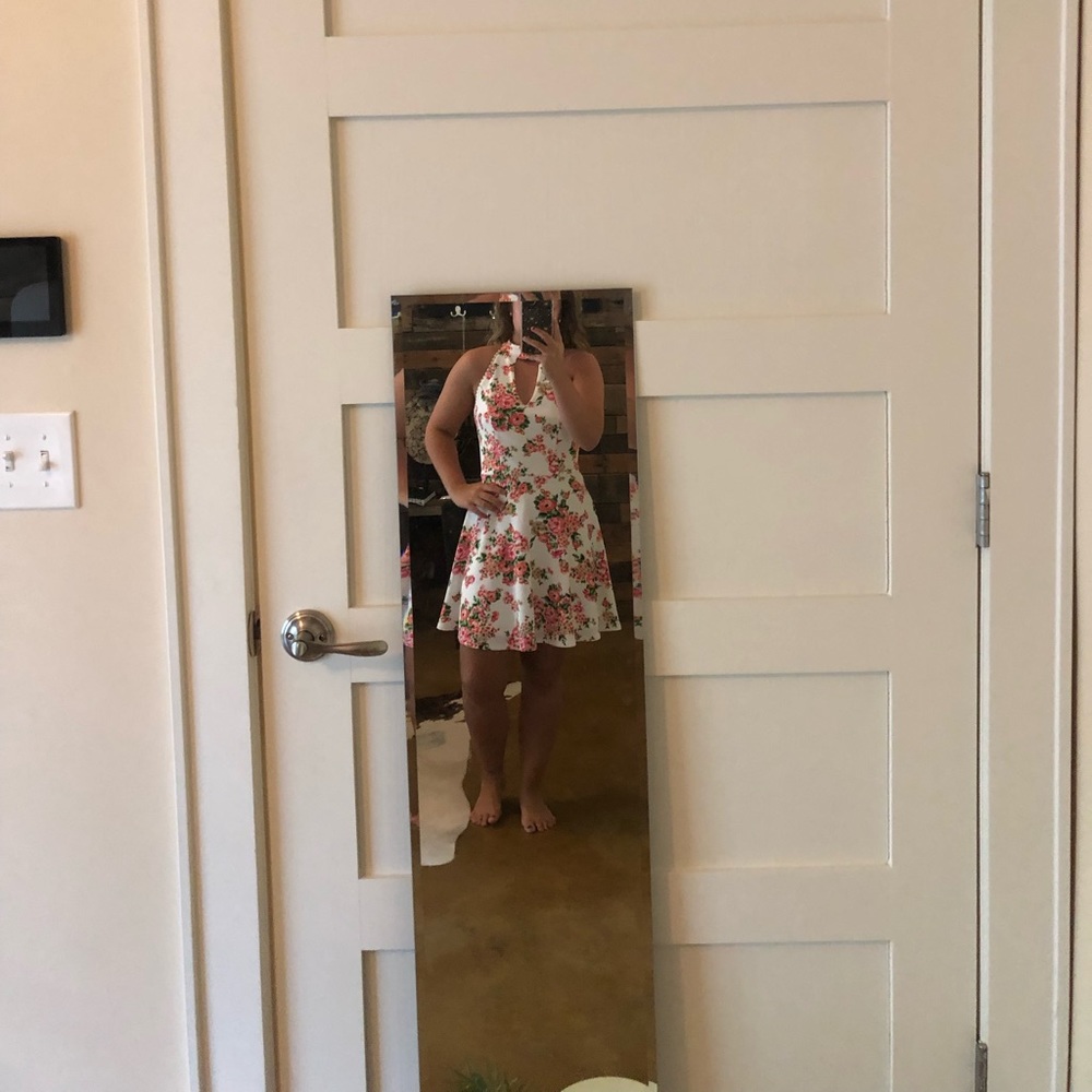 Floral, high neck dress